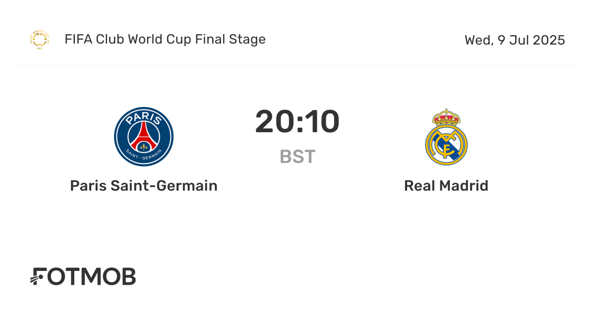 PSG x Real Madrid - placar ao vivo, escalações prováveis e estatísticas H2H