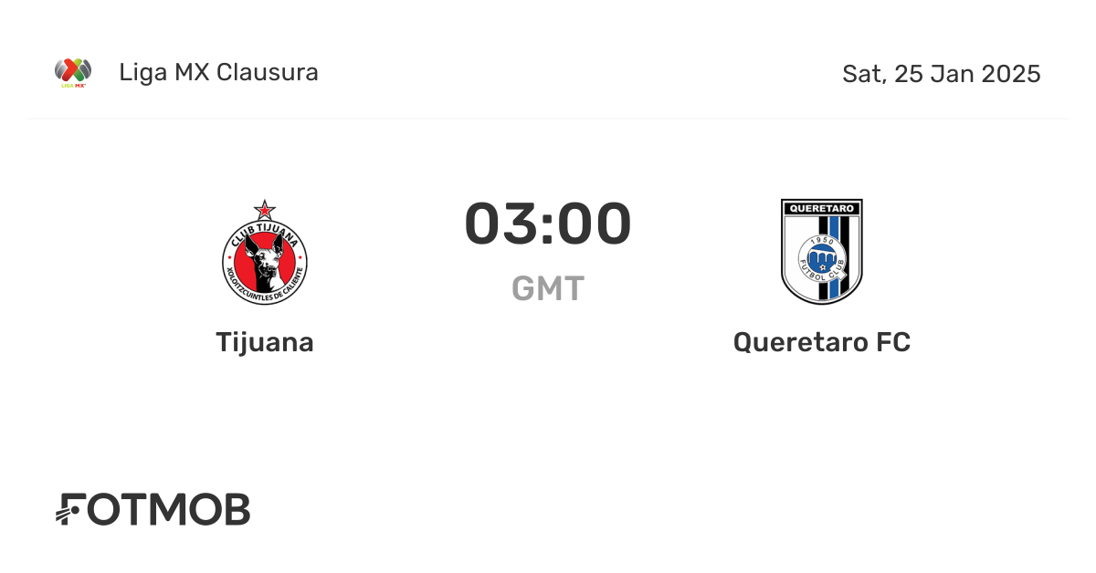 Tijuana vs Queretaro FC - live score, predicted lineups and H2H stats