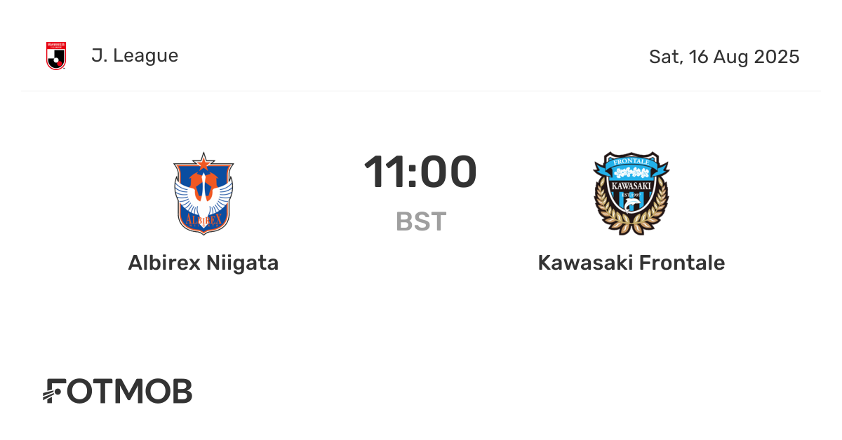Albirex Niigata vs Kawasaki Frontale - live score, predicted lineups ...