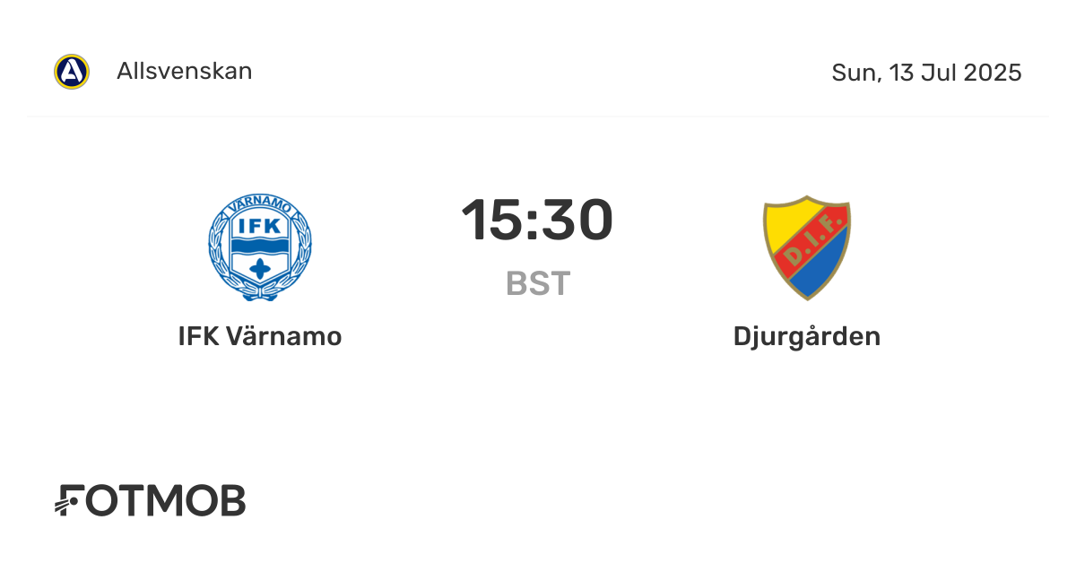IFK Värnamo vs Djurgården - live score, predicted lineups and H2H stats