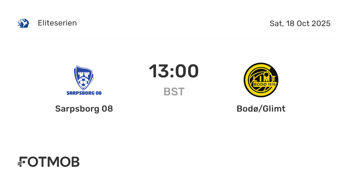Sarpsborg 08 vs Bodø/Glimt - live score, predicted lineups and H2H stats