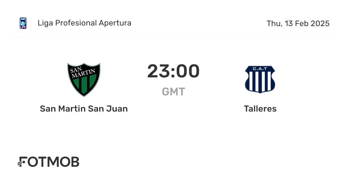 San Martin San Juan vs Talleres - marcador en vivo, alineaciones ...