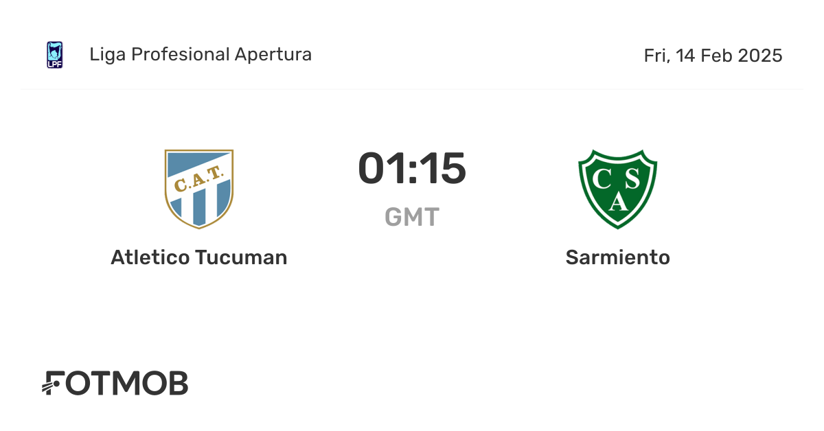 Atletico Tucuman vs Sarmiento - live score, predicted lineups and H2H stats