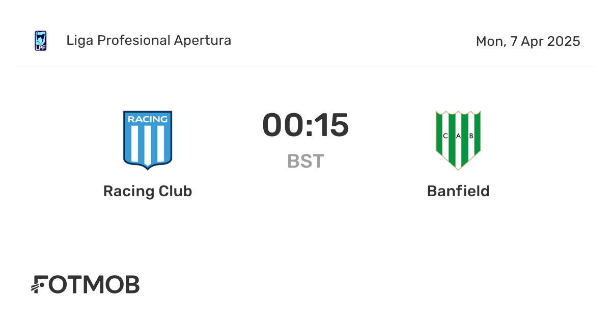 Racing Club vs Banfield - marcador en vivo, alineaciones previstas y ...