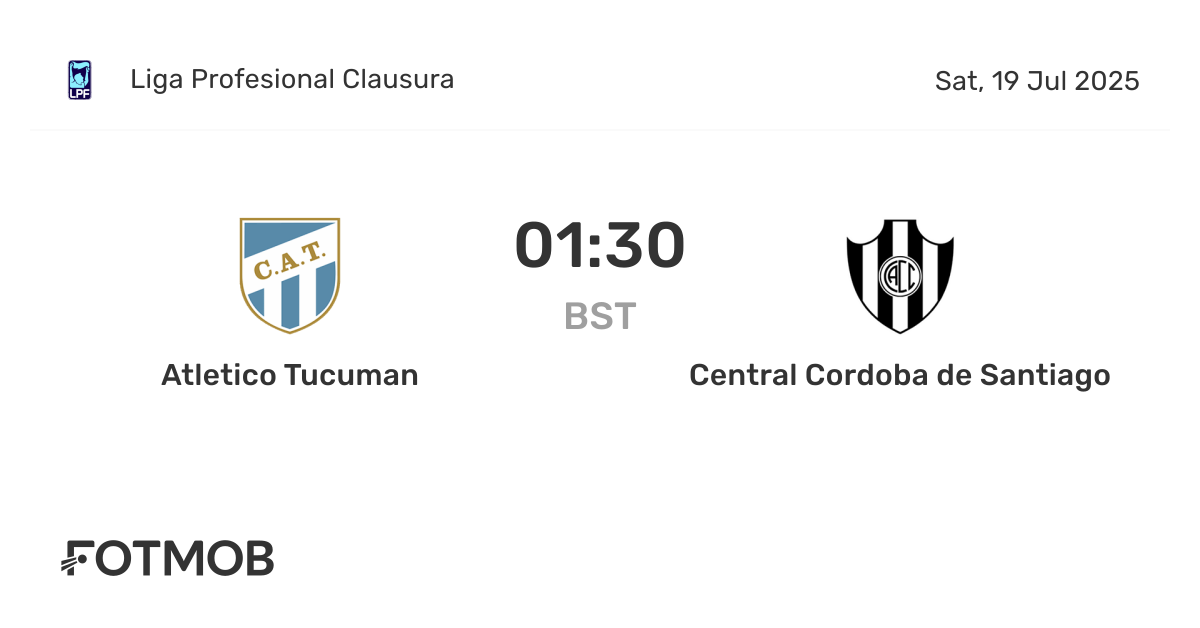 Atletico Tucuman vs Central Cordoba de Santiago - marcador en vivo ...