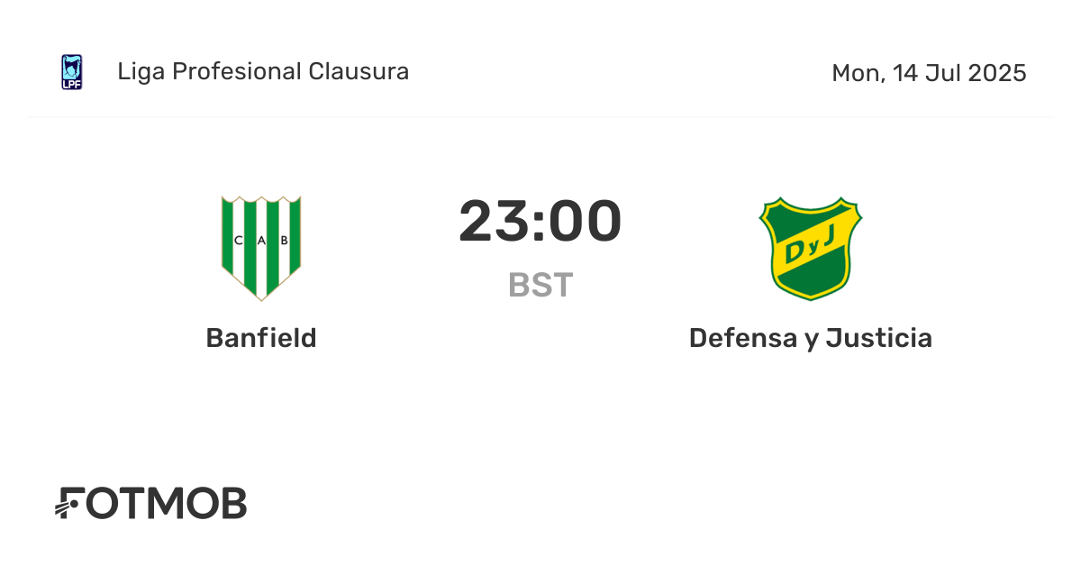 Banfield vs Defensa y Justicia - marcador en vivo, alineaciones ...