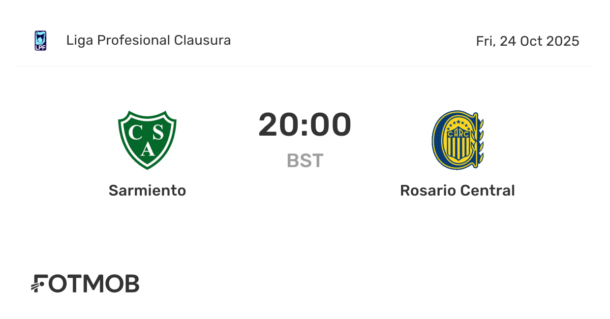 Sarmiento vs Rosario Central - marcador en vivo, alineaciones previstas ...