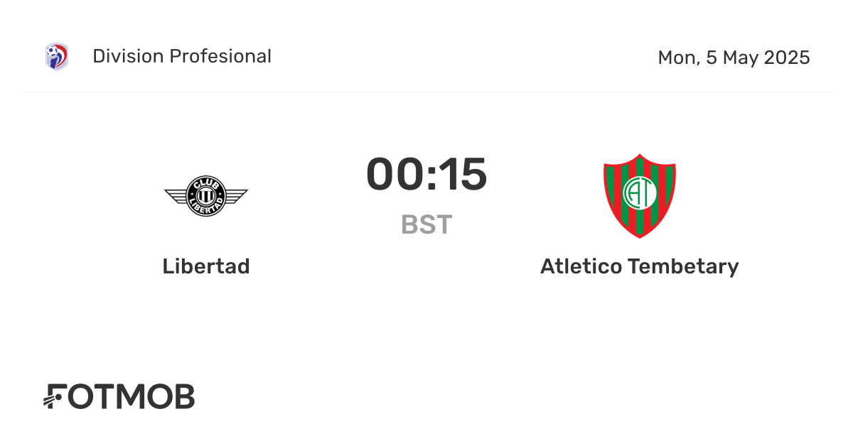 Libertad vs Atletico Tembetary - marcador en vivo, alineaciones ...