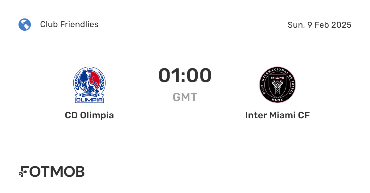CD Olimpia vs Inter Miami CF - live score, predicted lineups and H2H stats