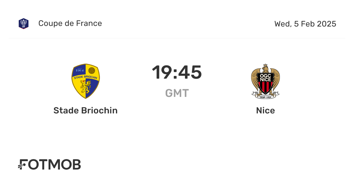 Stade Briochin vs Nice - live score, predicted lineups and H2H stats