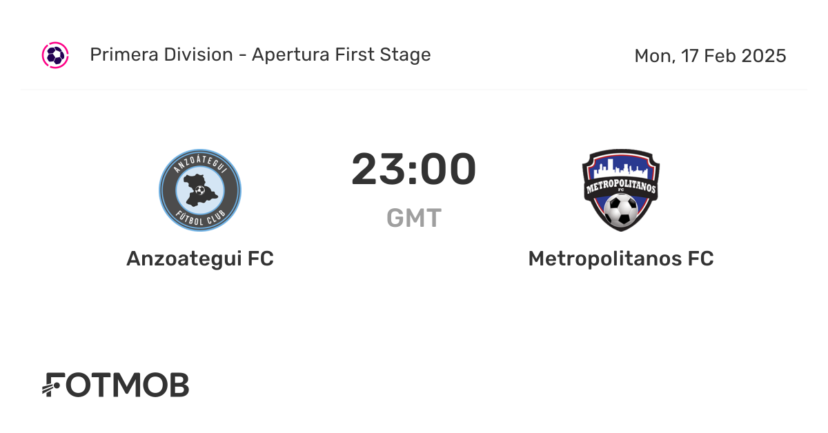 Anzoategui FC vs Metropolitanos FC - live score, predicted lineups and ...