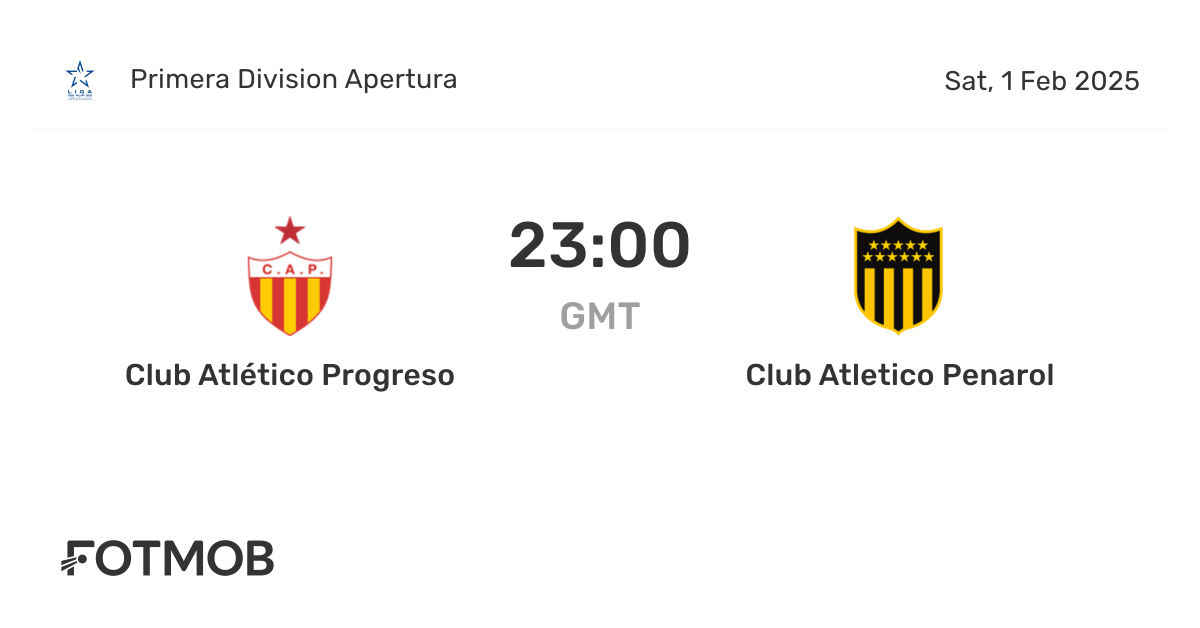 Club Atlético Progreso vs Club Atletico Penarol - marcador en vivo ...