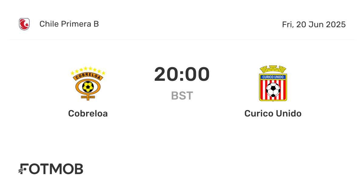 Cobreloa vs Curicó Unido - marcador en vivo, alineaciones previstas y ...