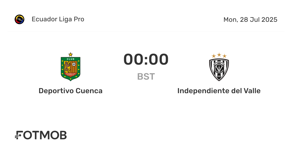 Deportivo Cuenca vs Independiente Valle - marcador en vivo ...