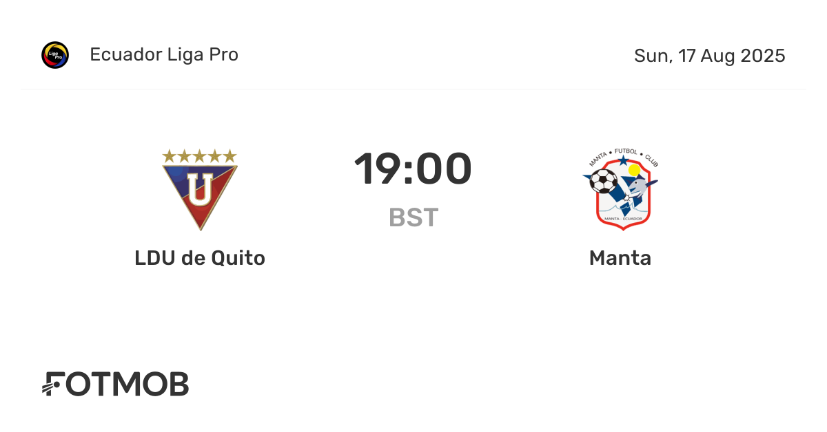 LDU de Quito vs Manta - marcador en vivo, alineaciones previstas y ...