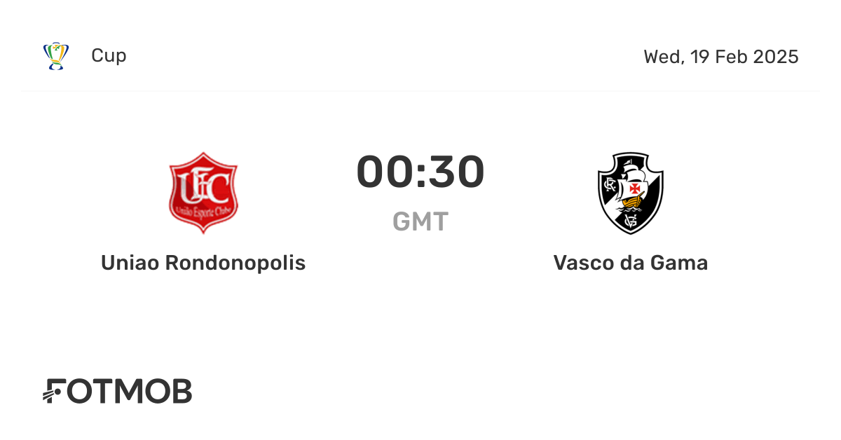 Uniao Rondonopolis vs Vasco da Gama - marcador en vivo, alineaciones ...