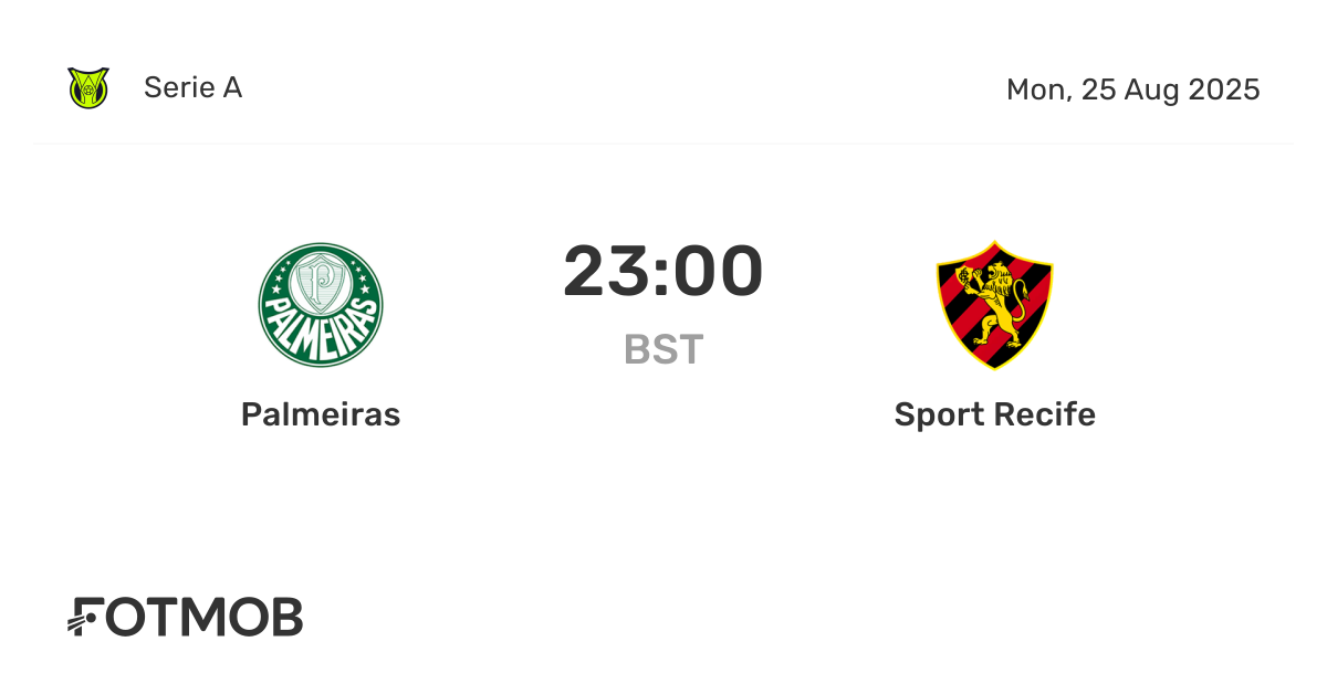 Palmeiras vs Sport Recife - live score, predicted lineups and H2H stats
