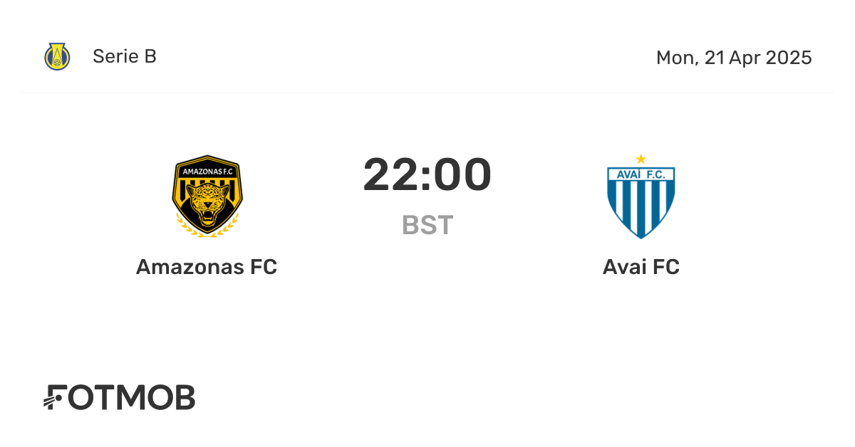 Amazonas FC x Avai FC - placar ao vivo, escalações prováveis e ...