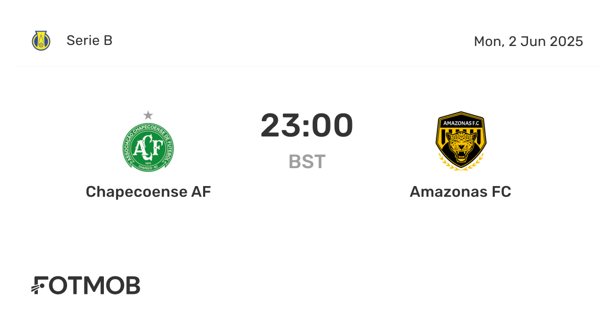 Chapecoense AF vs Amazonas FC - marcador en vivo, alineaciones ...