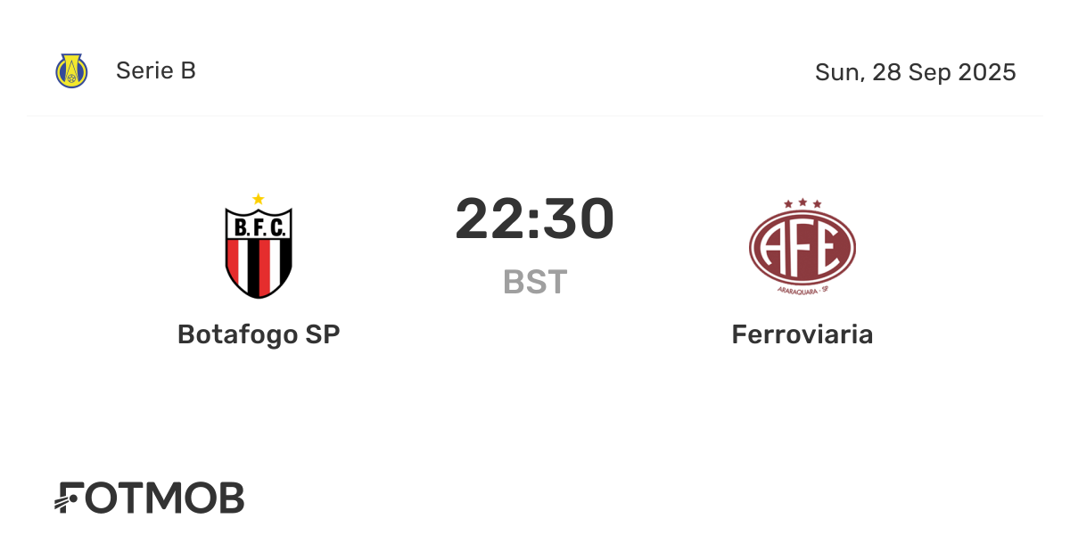 Botafogo SP vs Ferroviaria - live score, predicted lineups and H2H stats