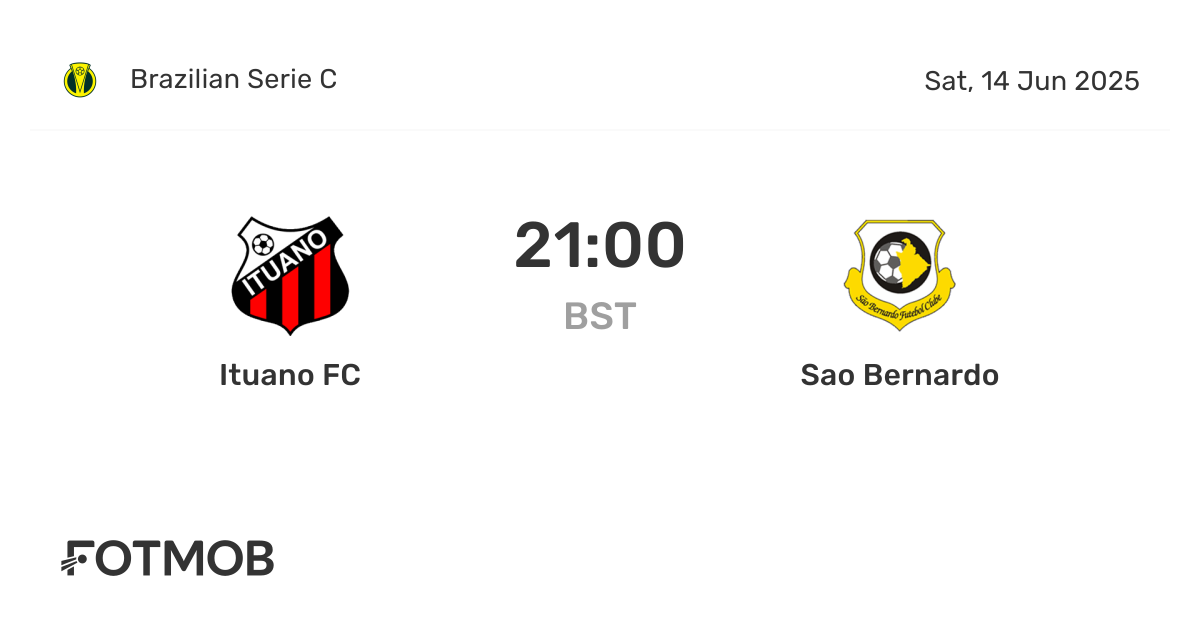 Ituano FC vs Sao Bernardo - live score, predicted lineups and H2H stats