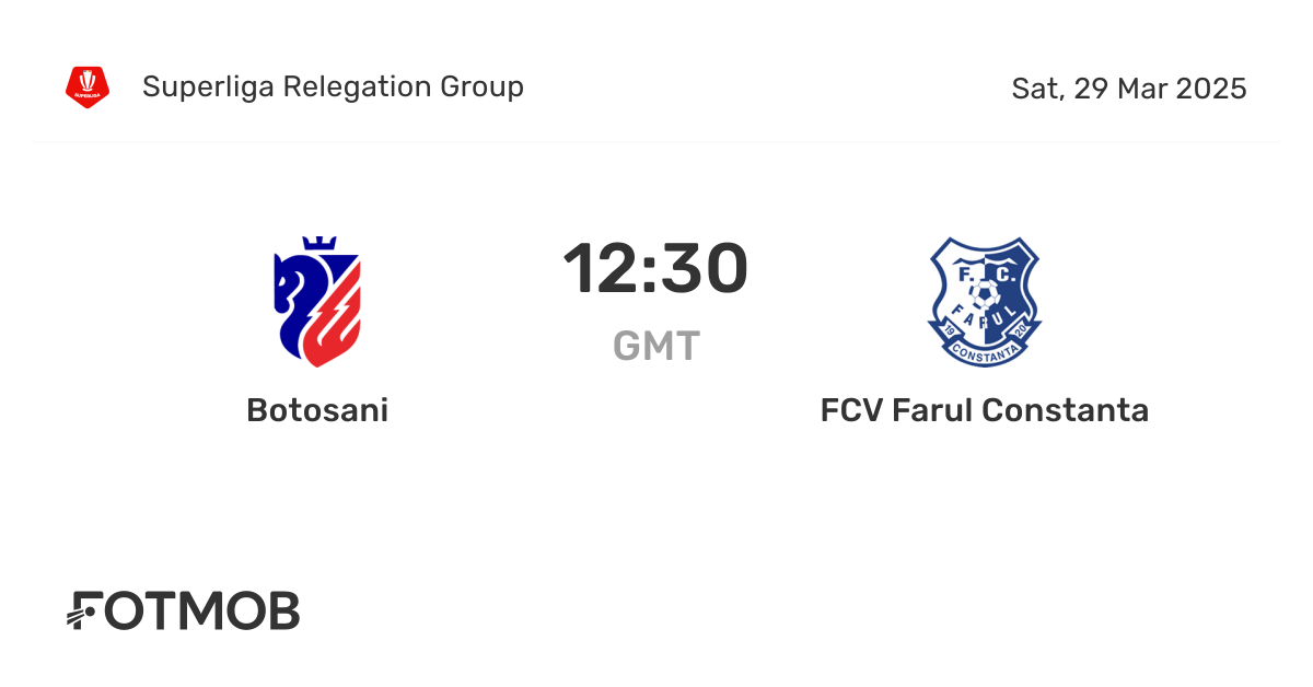 Botosani vs FCV Farul Constanta - resultado ao vivo, equipas iniciais ...