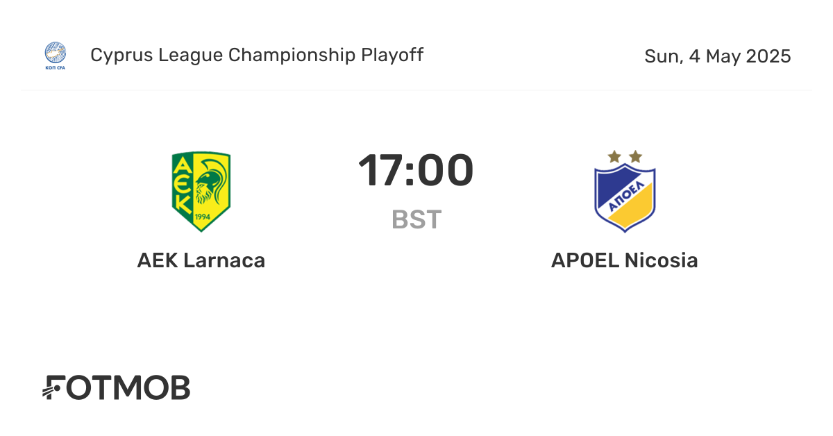 AEK Larnaca vs APOEL Nicosia - marcador en vivo, alineaciones previstas ...
