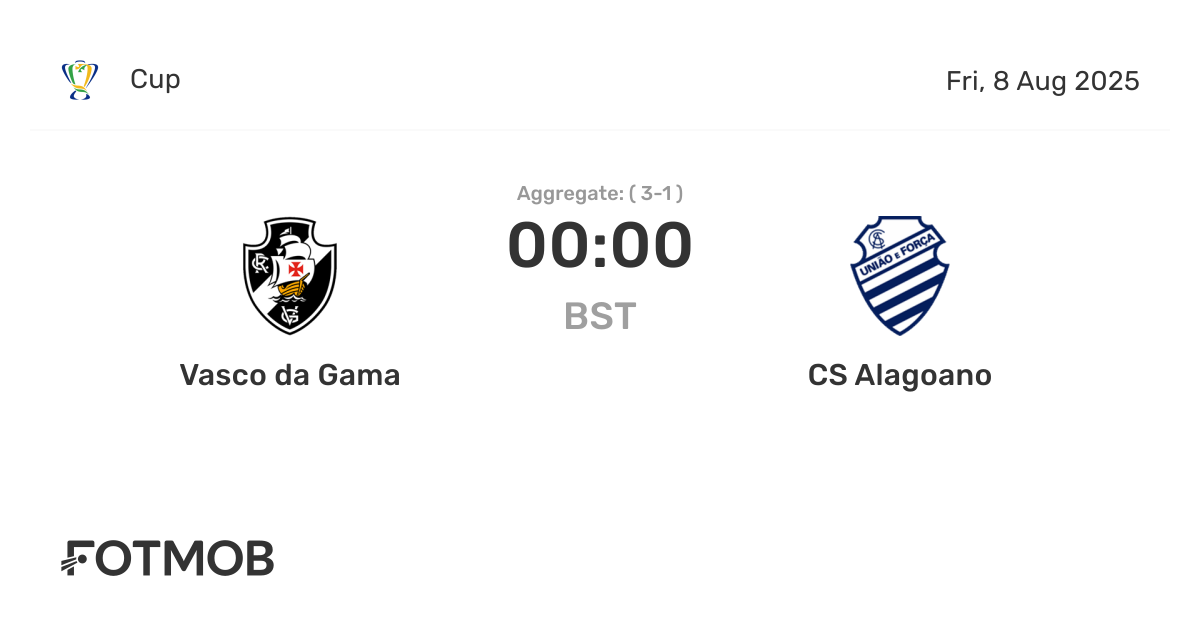 Vasco da Gama vs CS Alagoano - live score, predicted lineups and H2H stats