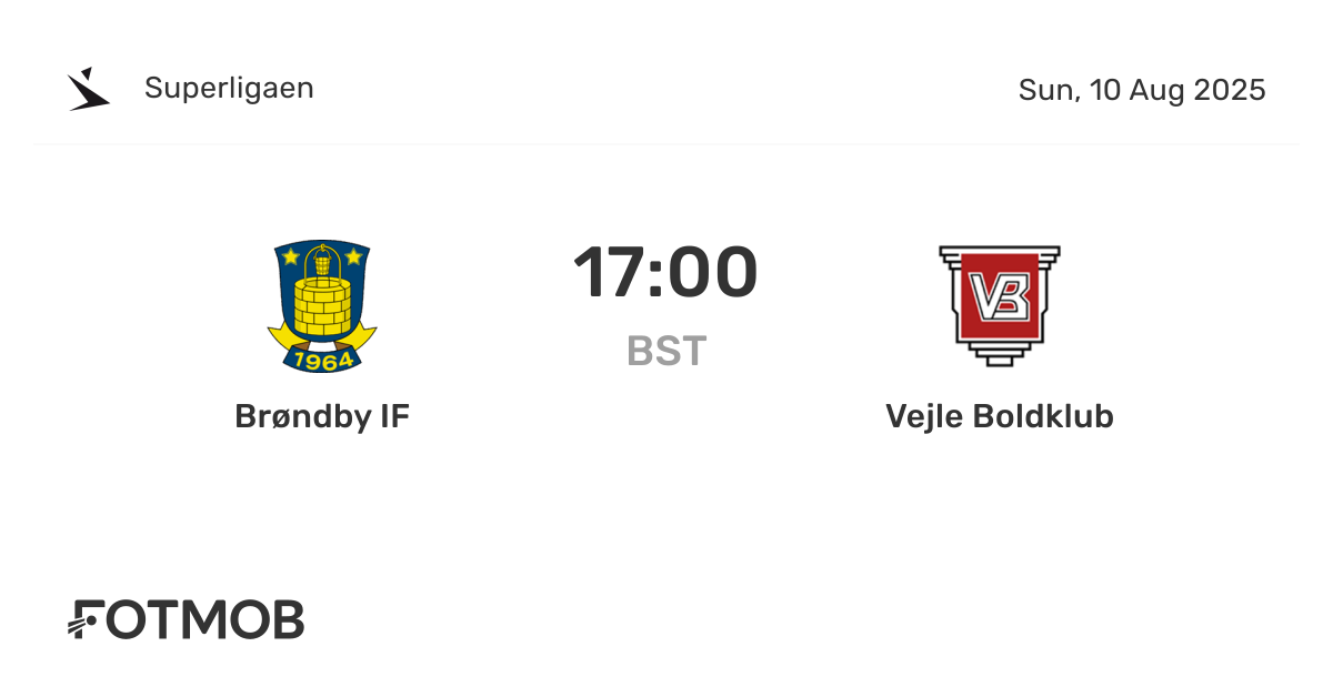 Brøndby IF vs Vejle Boldklub - marcador en vivo, alineaciones previstas ...