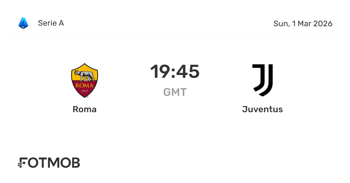 FotMob Roma vs Juventus 매치 프리뷰 이미지