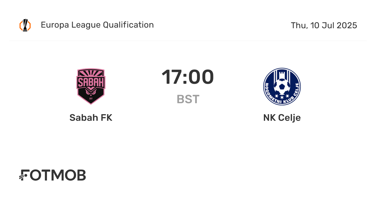 Sabah FK vs NK Celje - live score, predicted lineups and H2H stats