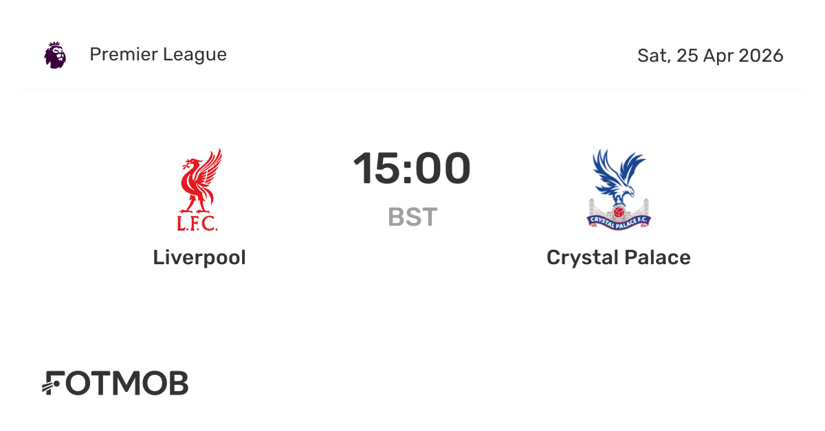 Liverpool vs Crystal Palace FotMob 미리보기