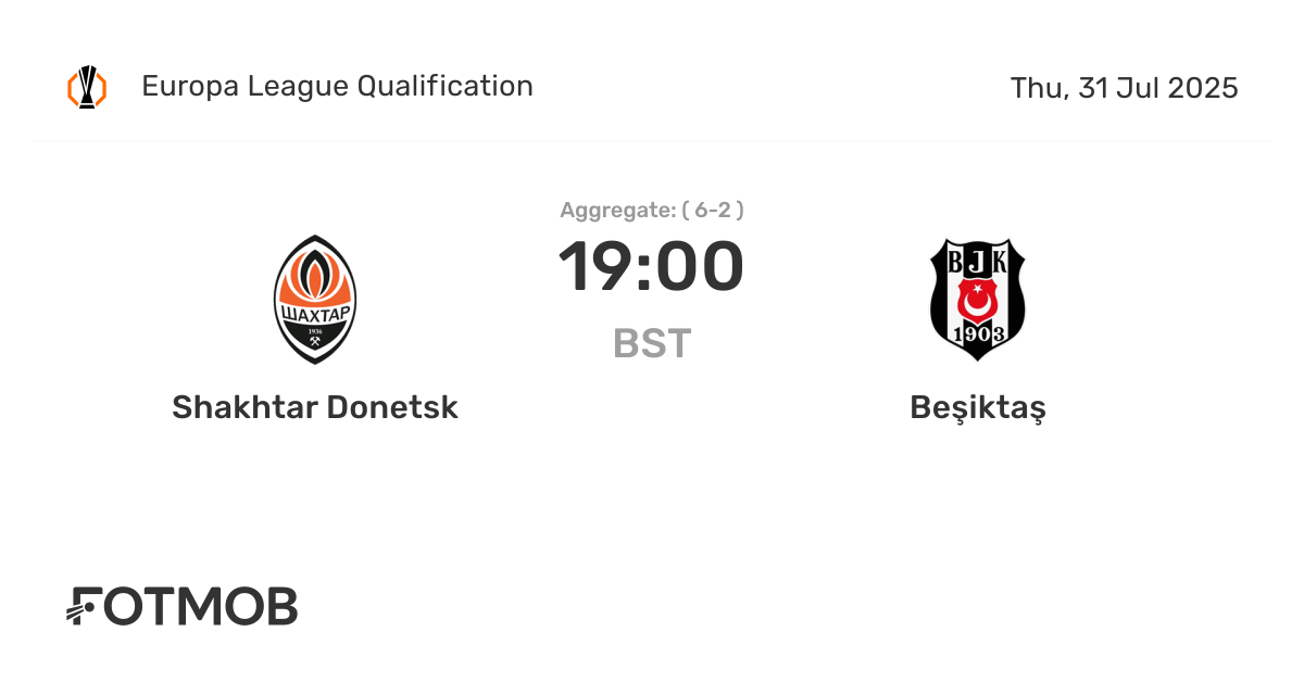 Shakhtar Donetsk vs Beşiktaş - resultado ao vivo, equipas iniciais ...
