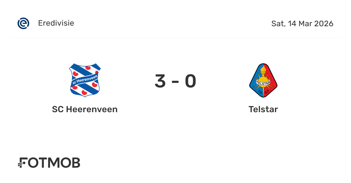 SC Heerenveen contre Telstar - score en direct, compositions probables ...