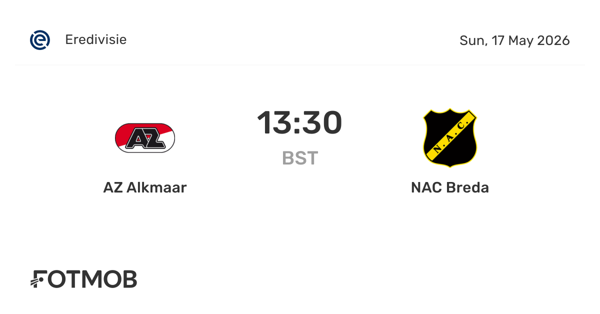 AZ Alkmaar vs NAC Breda - live score, predicted lineups and H2H stats