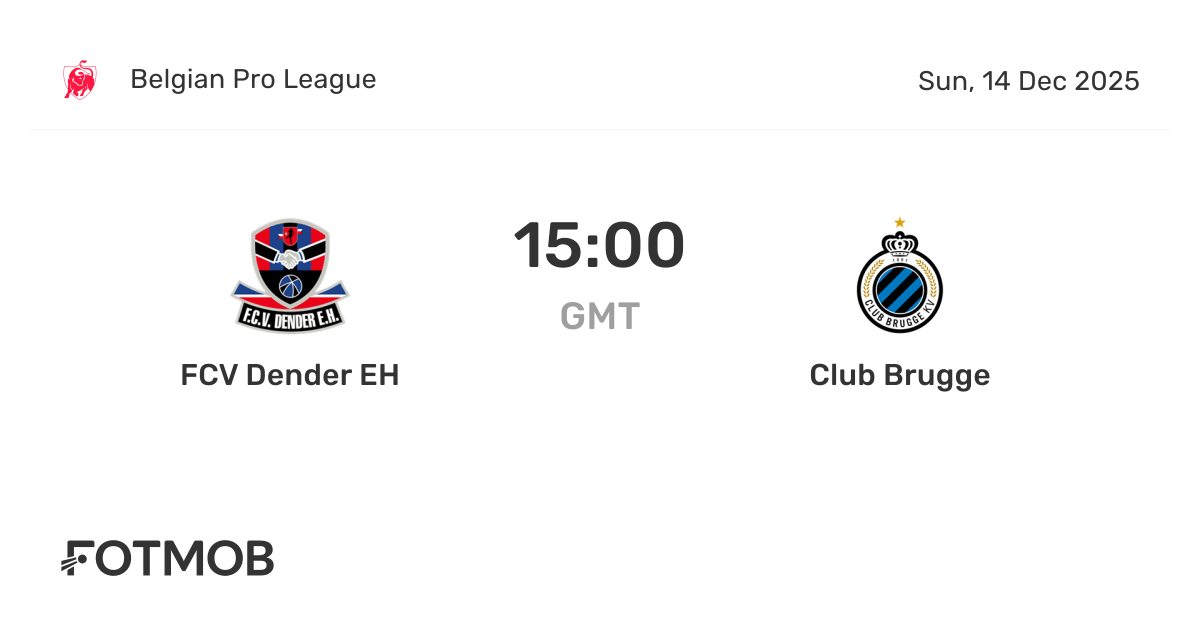 FCV Dender EH vs Club Brugge - live score, predicted lineups and H2H stats