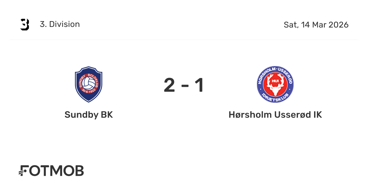 Sundby BK vs Hørsholm Usserød IK - live score, predicted lineups and ...