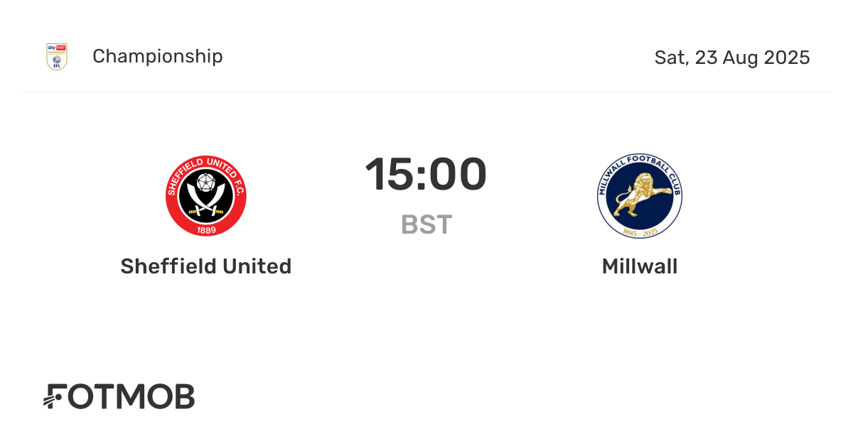 Sheffield United vs Millwall - live score, predicted lineups and H2H stats