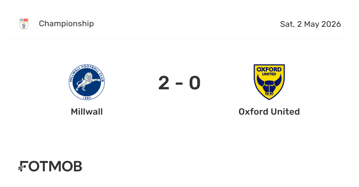 Millwall vs Oxford Utd - live score, predicted lineups and H2H stats