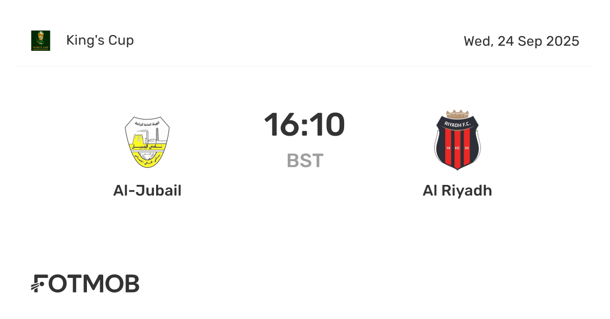 Al-Jubail vs Al Riyadh - live score, predicted lineups and H2H stats