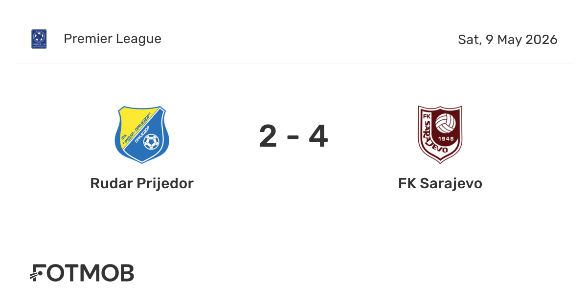 Rudar Prijedor vs FK Sarajevo - live score, predicted lineups and H2H stats