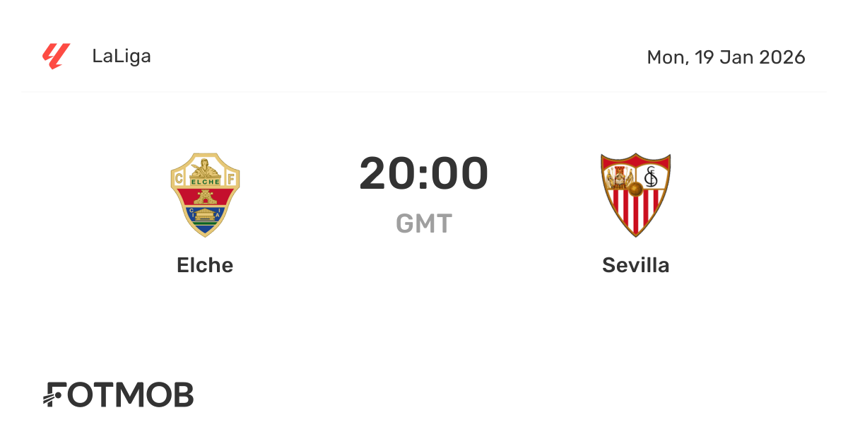 Elche x Sevilla - placar ao vivo, escalações prováveis e estatísticas H2H