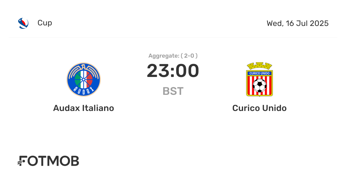 Audax Italiano vs Curico Unido - marcador en vivo, alineaciones ...