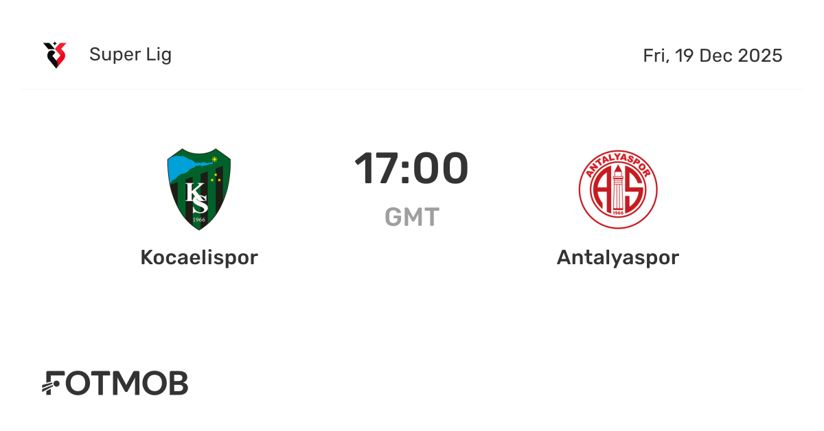 Kocaelispor vs Antalyaspor - marcador en vivo, alineaciones previstas y ...