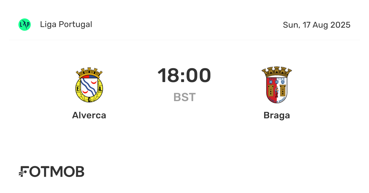 Alverca vs Braga - live score, predicted lineups and H2H stats