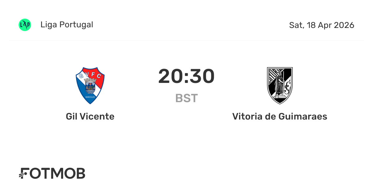 Gil Vicente x Vitoria de Guimaraes - placar ao vivo, escalações ...