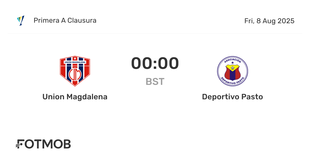 Union Magdalena vs Deportivo Pasto - marcador en vivo, alineaciones ...