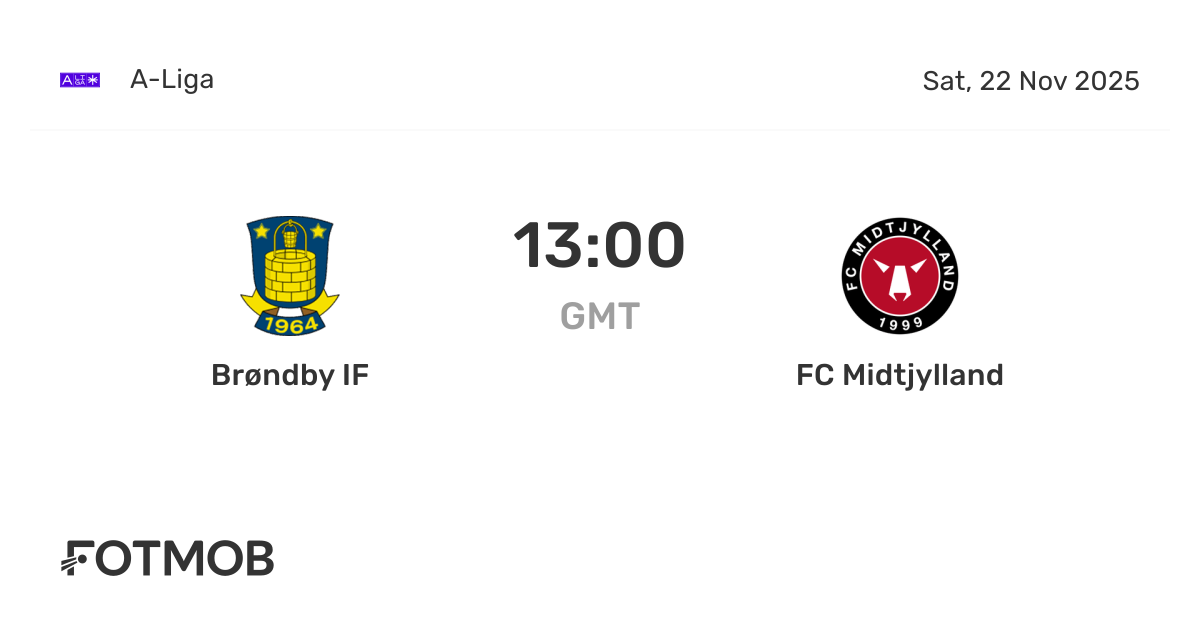 Brøndby IF vs FC Midtjylland - live score, predicted lineups and H2H stats