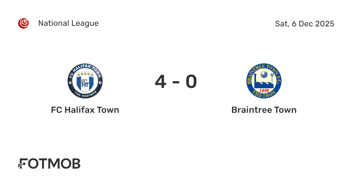 FC Halifax Town vs Braintree Town - live score, predicted lineups and ...