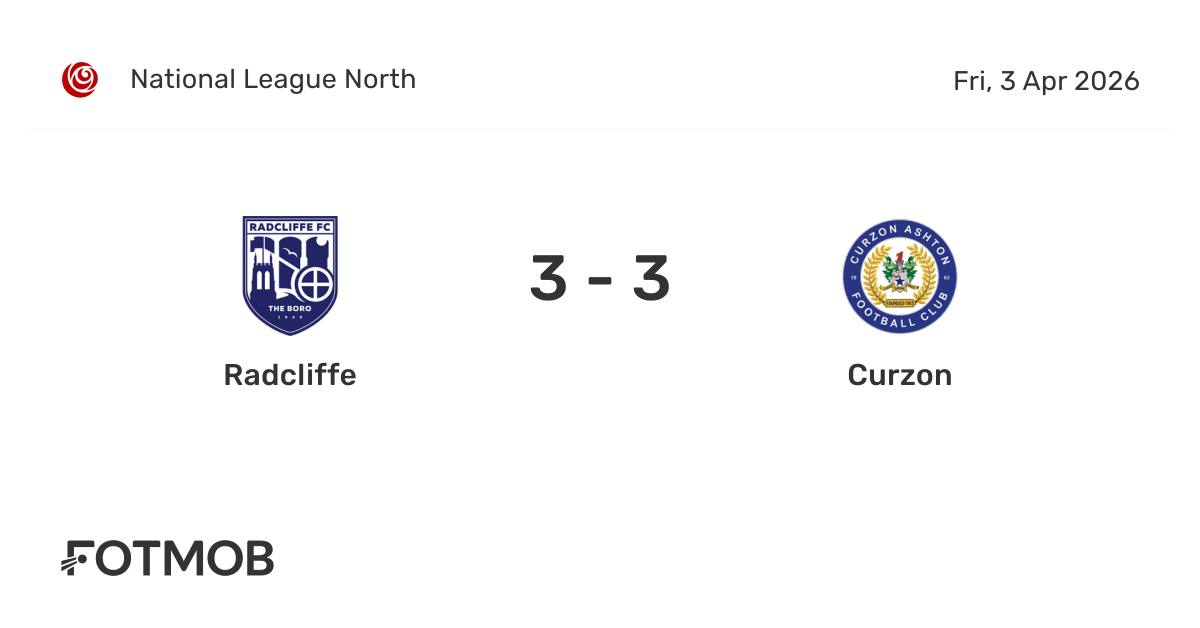 Radcliffe vs Curzon - live score, predicted lineups and H2H stats